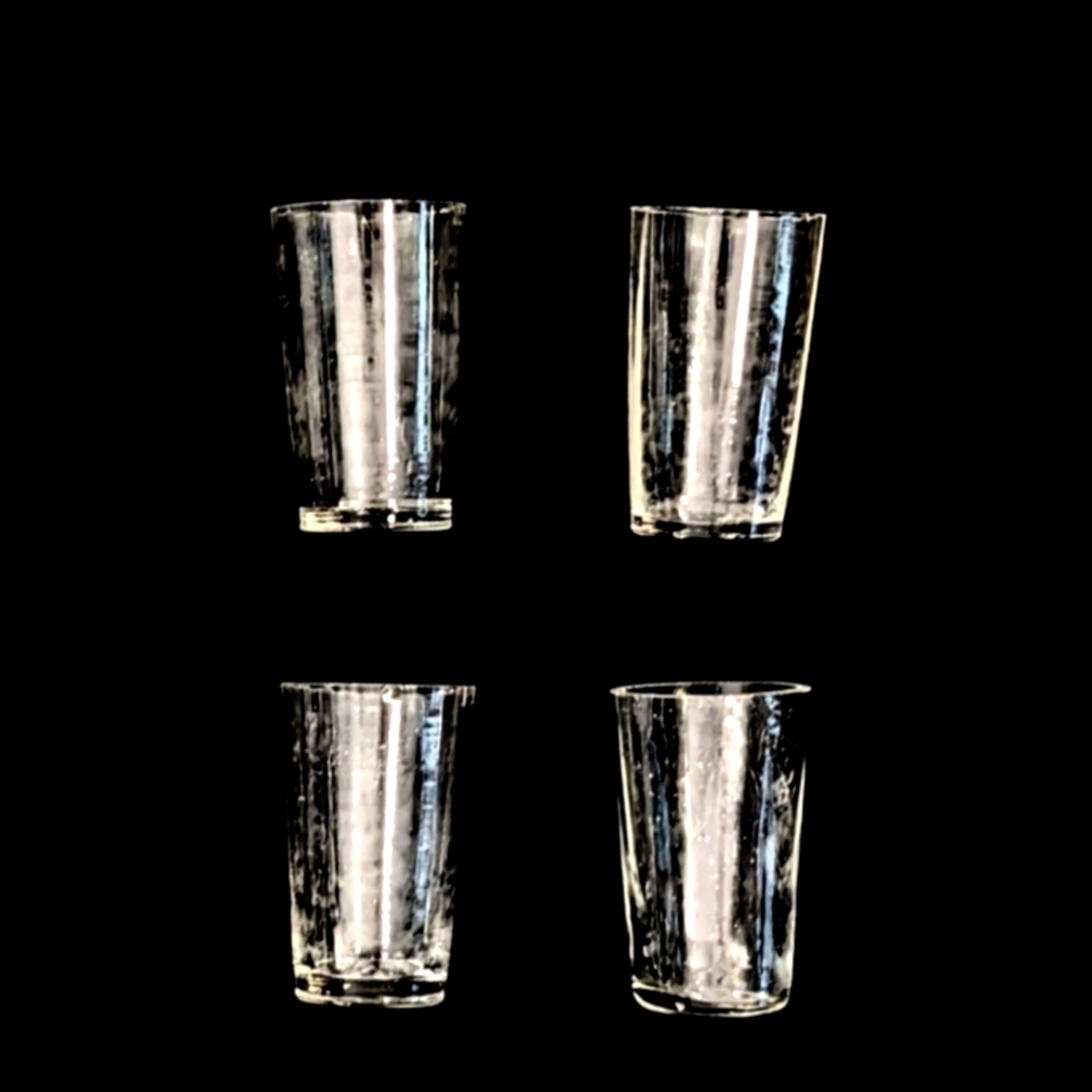 Vintage Ribbed Liqueur Shot Glasses – Set of 4 Mini Cordial Size